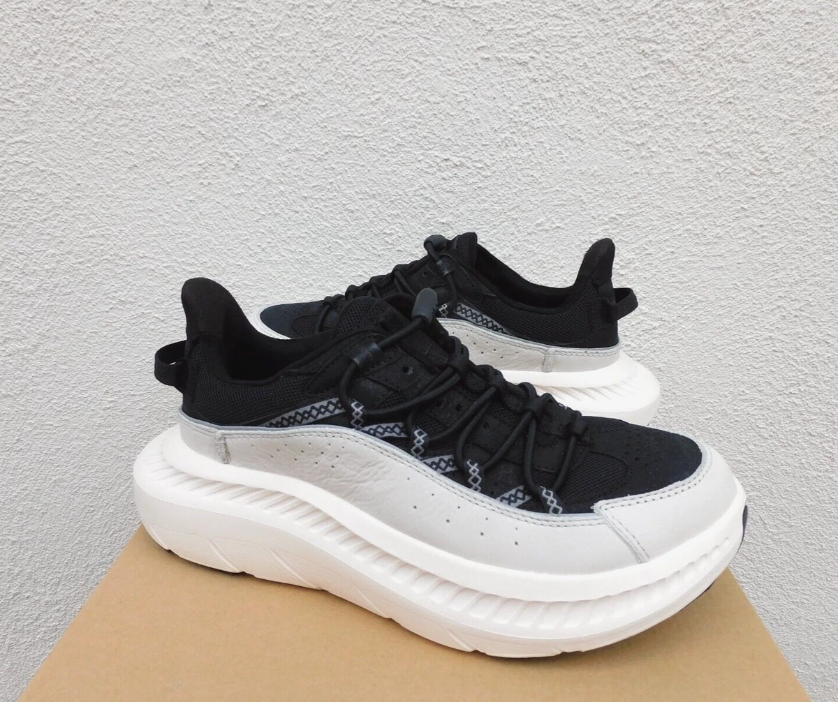 UGG BLACK/ WHITE CA805 V2 REMIX LEATHER SNEAKERS, MEN US 7.5/ EUR