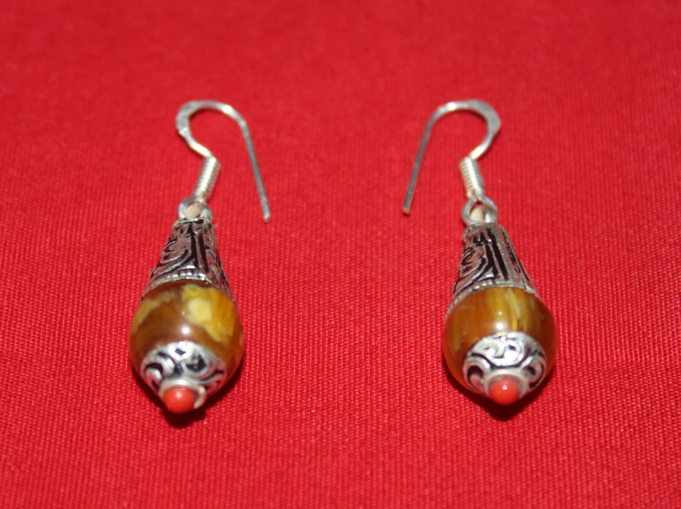 Earring with Ambar best gift for her handcraft earring 11MM Ambar Earring - Image 2 of 2