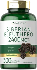 Siberian Eleuthero | 2400mg | 300 Capsules | Siberian Ginseng | by Carlyle 