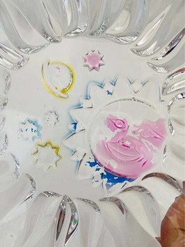 Cendrier Assiette/bol Décoration en verre multicolore vintage Sun Moon and Stars - Foto 3 di 5
