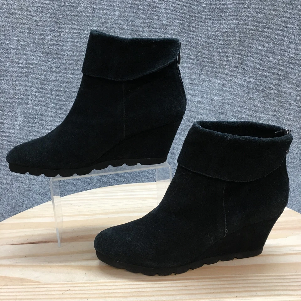 Steven by Steve Madden Botas Mujer 10 M Berkli Botín Cuero Negro Cuña Foto 2 de 4