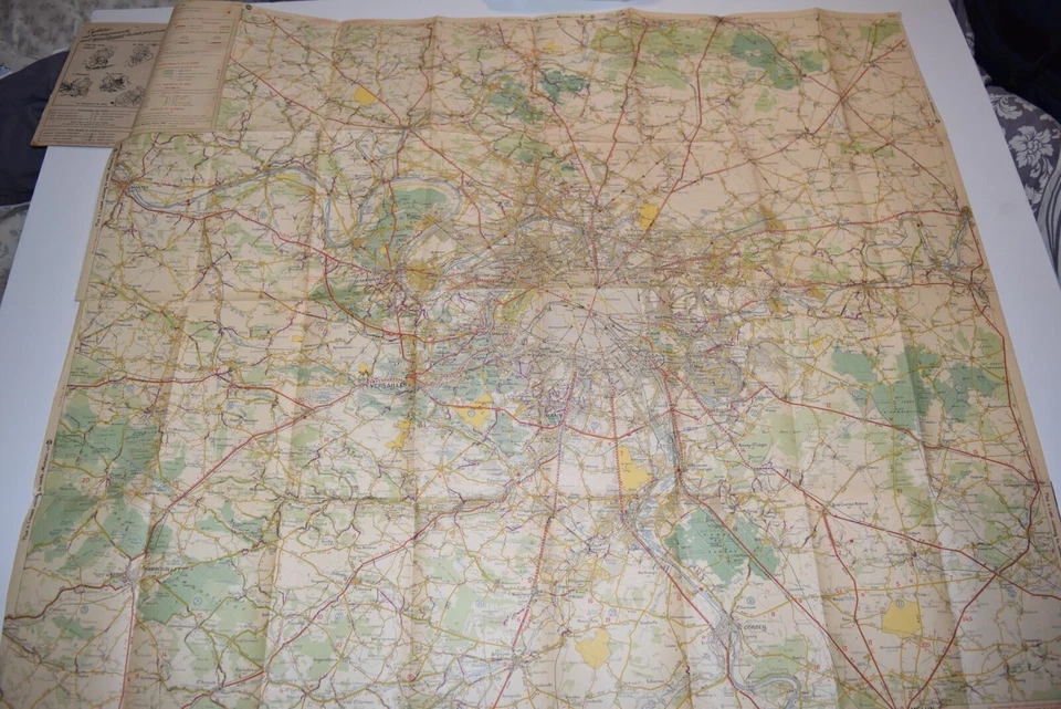 Folleto de mapa de calles de bicicleta Michelin París Francia 1948 - RA9-7 Foto 3 de 4