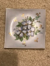 Small Limoges  French Square porcelain Plate/Dish -3-5/8"L