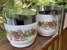 Vintage Gemco Creamer & Sugar Bowl - Spice Of Life Corning Compatible