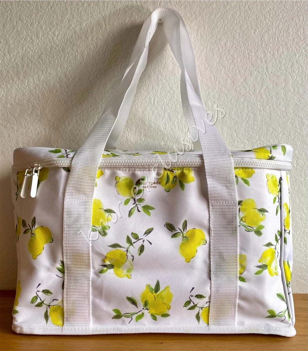 NWT Kate Spade Lemon Cooler Bag Large Soft Cooler 16in W x 10.5in H x 7.5in D