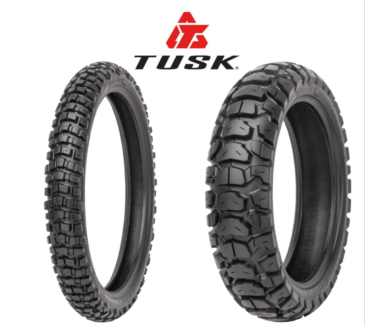 Tusk 2Track Adventure DOT Knobby Front & Rear Tire Kit 90/90-21