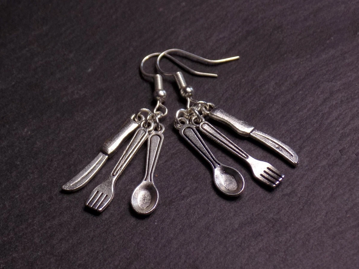 Spoon and fork earrings sale