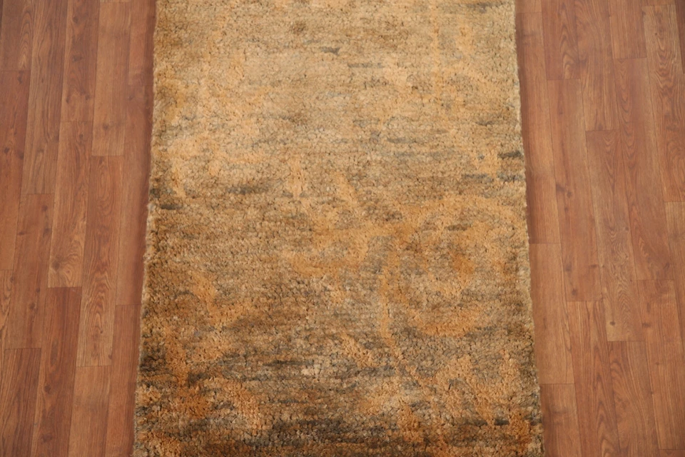 Transitional Nature Print Moroccan Oriental Area Rug 3'x5' Jute Hand-knotted Rug - Image 3 of 4