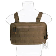 KRYDEX Chest Recon Zipper Bag Tactical Front MOLLE Pouch Harness Pack Coyote