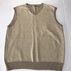 Cashmere Sweater Vest Mens Large Pullover Cream Tan Academia Preppy Golf Grandpa