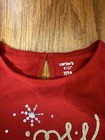 Girls Size 7 CARTER'S Gold JOY Christmas Elastic Waistband Dark Red Top — photo 5