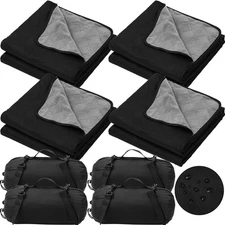 4 Pcs Large Outdoor Blanket 78'' x 55'' Quilted Windproof Waterproof Fleece S...