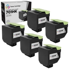 LD Reman Lexmark 701HK / 70C1HK0 5PK HY Black Laser Toner Cartridges