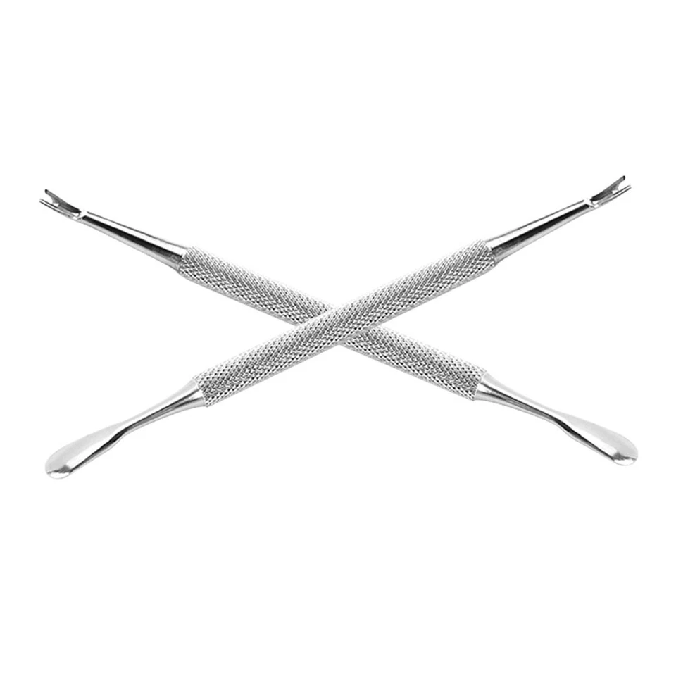 2 pezzi di rimozione delle cuticole in acciaio inossidabile argento strumento - Immagine 3 di 4