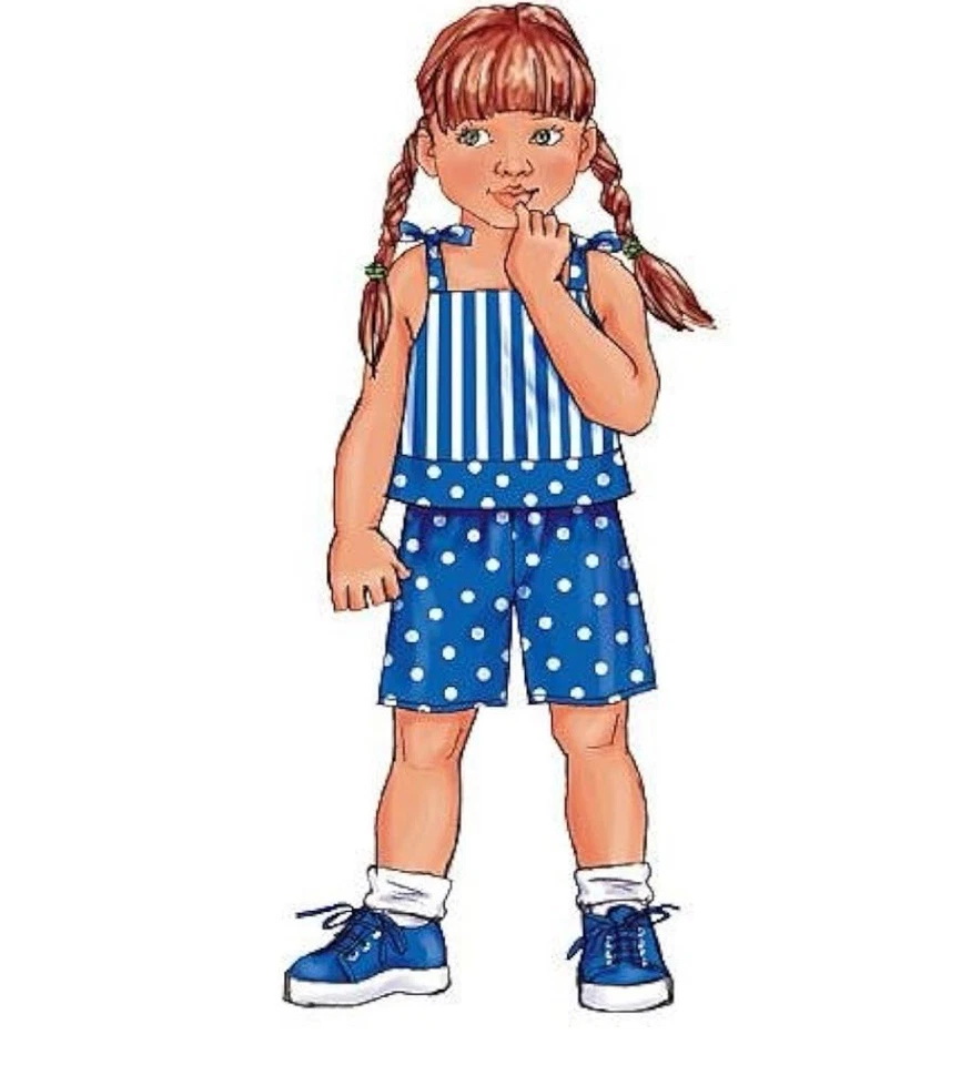Butterick Sewing Pattern 3477 Children's Dress Top Shorts & Pants Age 6,7,8 Easy - Image 2 of 4