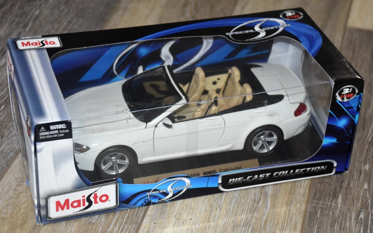 Maisto 1:18 Special Edition Diecast: BMW M6 Cabriolet - White