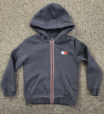 Tommy Hilfiger Hooded Jacket Kids Boys Small 6-7 Navy Blue Full Zip