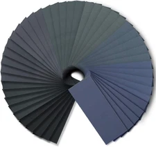180PCS 9"x3.6"Silicon Carbide Wet&Dry Sandpaper 800-3000 Assorted Grit For Metal