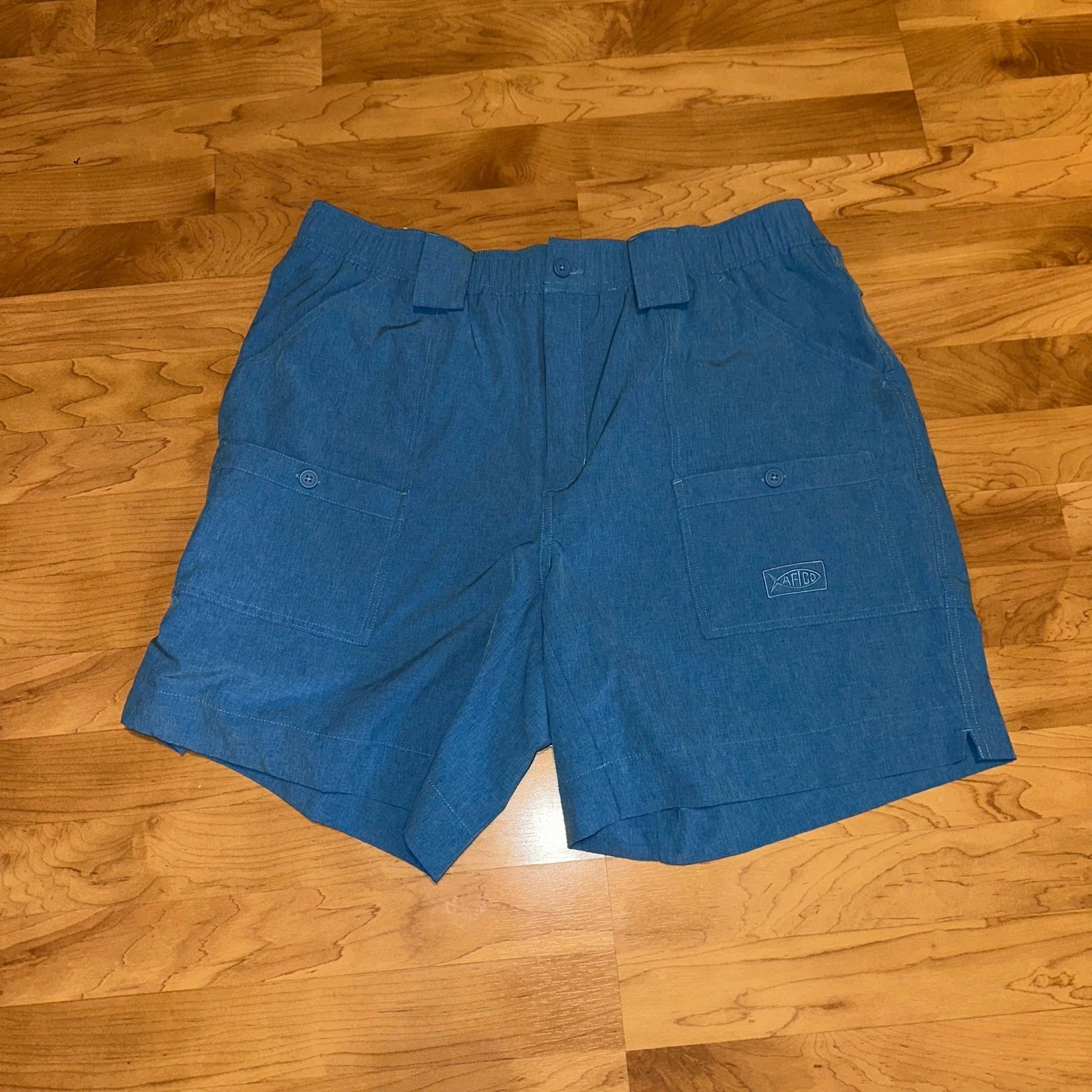 AFTCO Stretch Fishing Shorts Mens Size 40 Blue Outdoor Angler Boat Casual