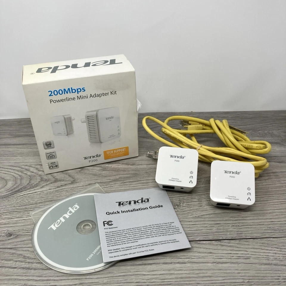 Tenda P200 Powerline Mini Adapter Kit 200Mbps 2 Ports 10/100Mbps 6932849415025 - Image 2 of 4