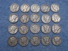 20 SILVER MERCURY DIMES WIH DATES lot 775