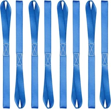 Soft Loop Tie-Down Straps in Blue Color, 8pk x 18in, 3600lbs