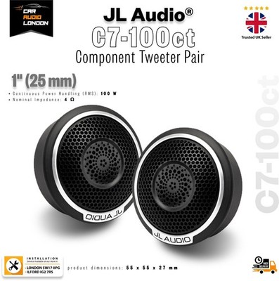 JL Audio C7-100ct 1'' Component Tweeter Pair 200W RMS Ceramic Dome Car Speaker