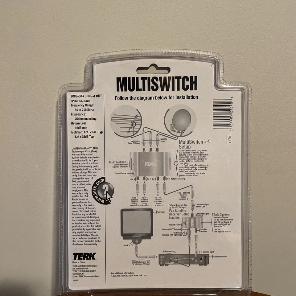 Terk BMS-34 Indoor/Outdoor Amplified Multiswitch Sealed - Image 2 of 2