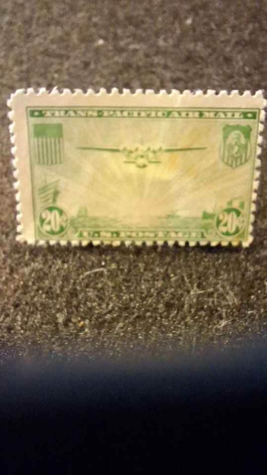 U.S. Stamps, Scott #C20, Green, Airmail, 20 cent, M/F/NG, 1935, Trans-Pacific - Image 2 of 3