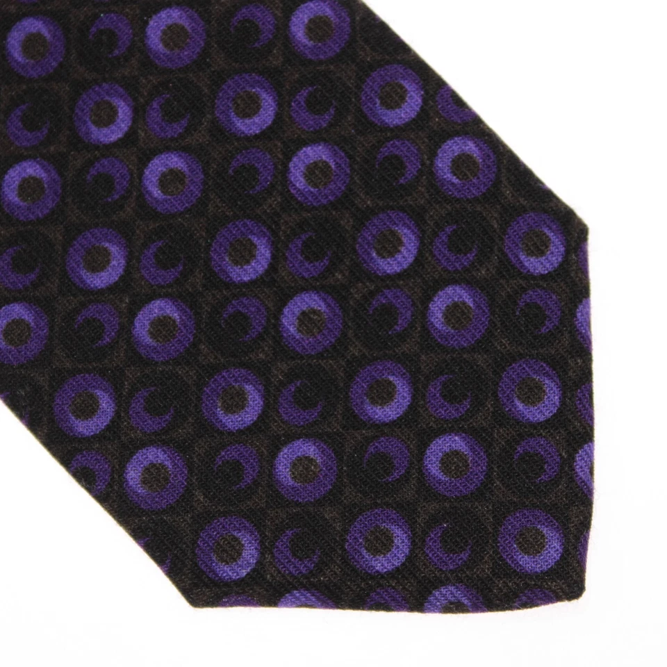 Corbata Italo Ferretti Nueva con Etiquetas en Púrpura/Marrón/Negro 100% Cachemira Hecha en Italia Foto 2 de 4