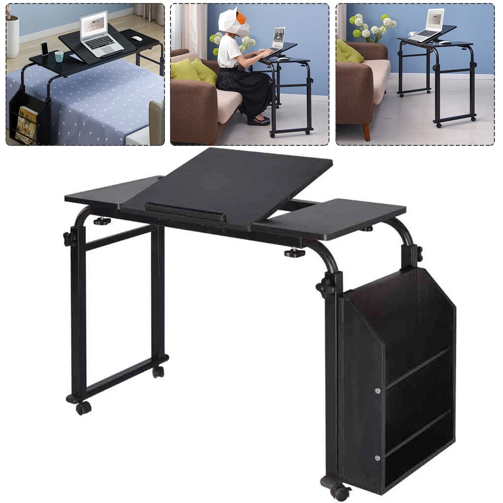 Rolling over bed 2024 adjustable laptop table