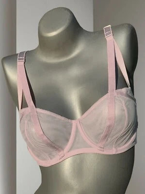 Victoria's Secret Luxe Lingerie Posa Unlined Mesh Balconette Bra Gr. 80C/36C US - Bild 1 von 4
