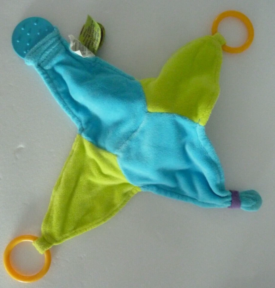 M12. DOUDOU ET COMPAGNIE PLAT MON DOUDOU D'EVEIL ELEPHANT bleu vert étoile TBE - Photo 2/3