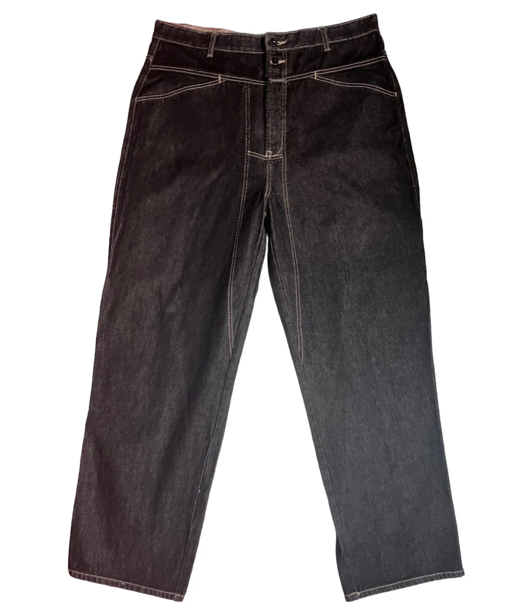 VTG Le Jean De Marithe Francois Girbaud Black Jeans 40x32 Baggy 