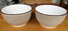 Vancasso 27 oz Cereal Bowls Stoneware, Set of 2 warm color EXC