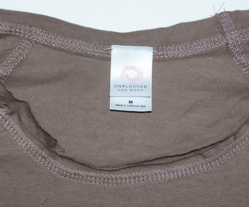 Womens Cap Sleeve T- Shirt Medium By Unplugged for body Brown LA Spiral Graphic - Picture 4 of 5