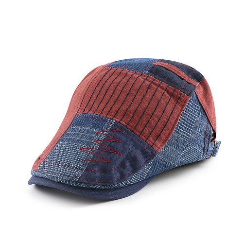 Retro Denim French Newsboy Cap – Unisex Blue Denim Artist Hat, Adjustable Size 56-60, Casual & Fashion