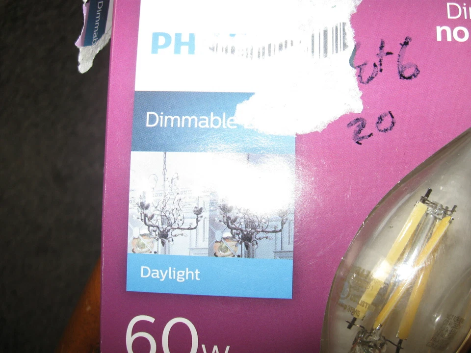 LOT 4 Philips 60W Replacement 5.5W LED daylight Light Chandler Dimmable E12 - Image 3 of 4