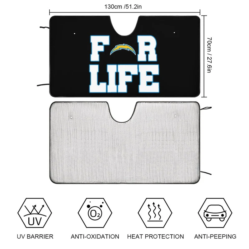 San Diego Chargers Car Windshield Sunshad Car Front Window Black Sunshade