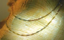 1.2MM ITALIAN SOLID TRICOLOR 14K GOLD DC SINGAPORE TWIST CHAIN NECKLACE 16"-18"