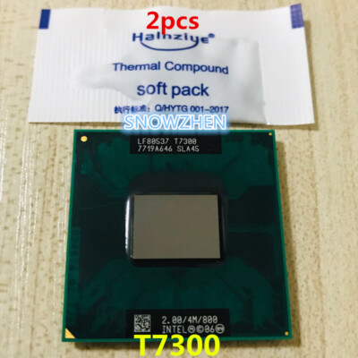 2Pcs Intel Core 2 Duo T7300 CPU 2GHz Dual-Core 4M 800MHz Mobile Processor SLA45