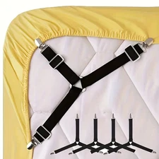4X Bed Sheet Fasteners Adjustable Elastic Suspenders Straps Mattress Covers Clip