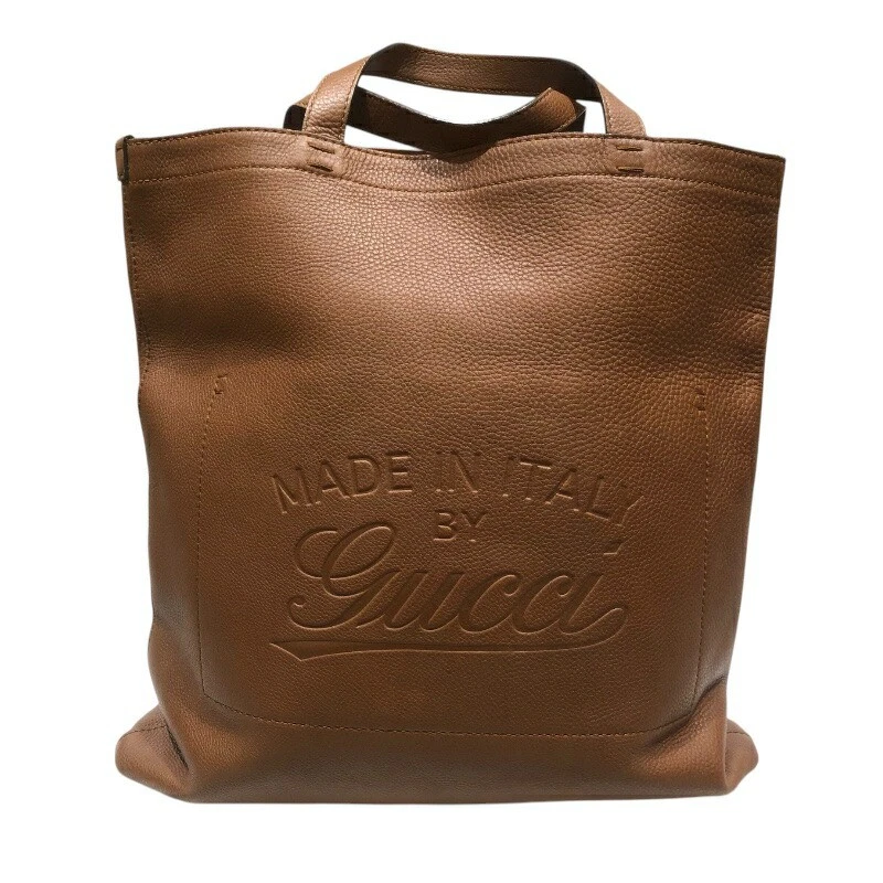 Sac fourre tout unisexe en cuir marron GUCCI 17,3
