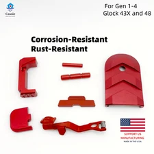 7 Pcs Extended Slide Stop Release and Control For Glock 43X 48 Combo Kits Red