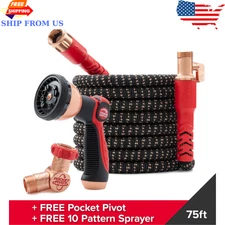 PocketHose Copper Head 75FT Expandable Garden Hose with Pocket Pivot