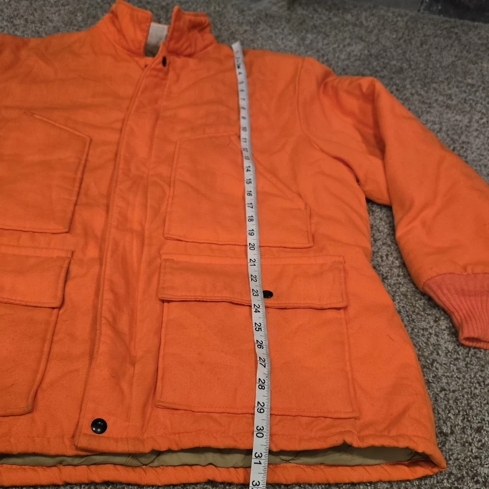 Vtg Walls Blizzard-Pruf Mens Large Orange Hunting Jacket Coat Quilted Insulated - Image 3 of 4