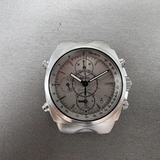 Seiko Chronograph Watch Men 38mm Silver Dial Silver Tone Date 7t32-9000 New Batt