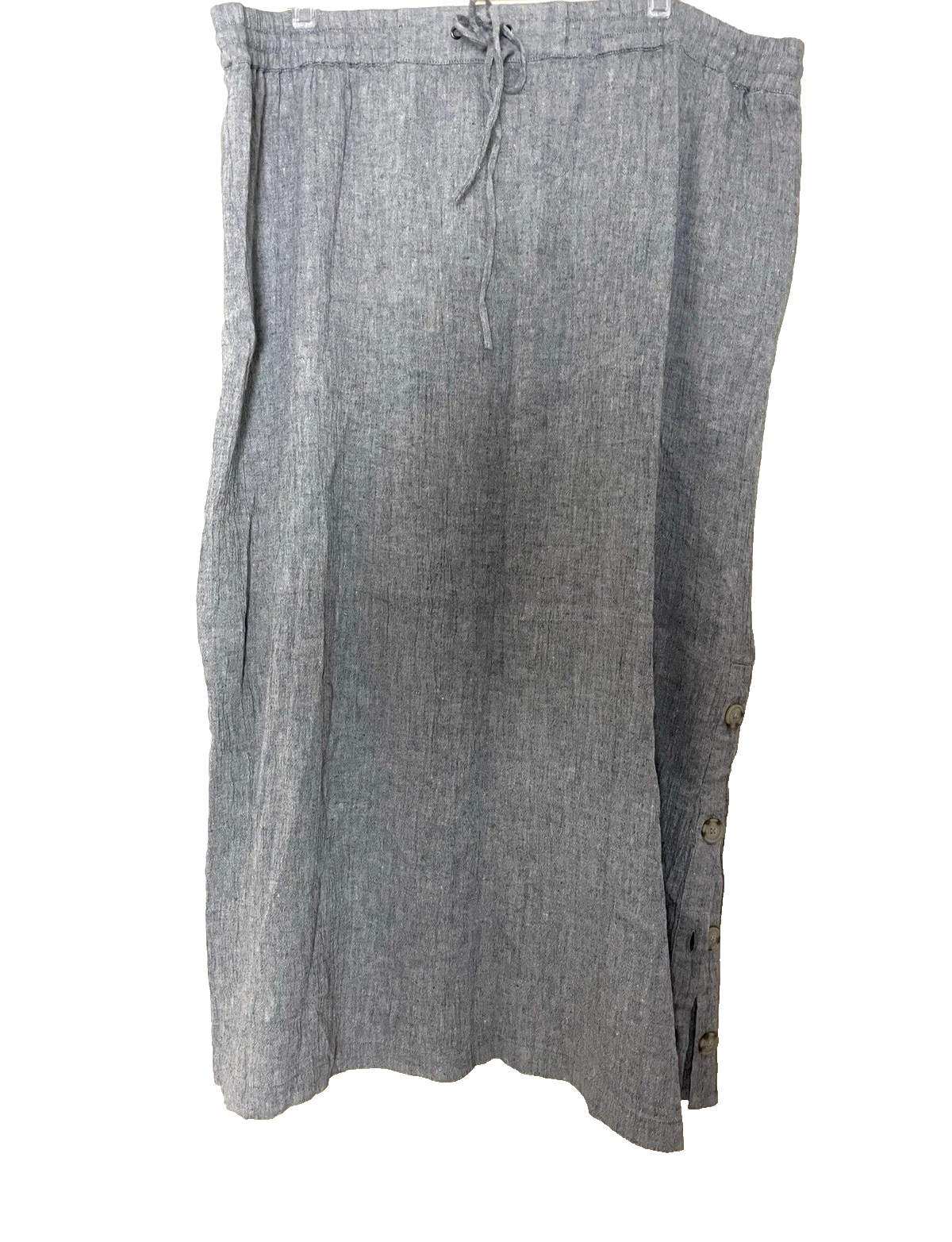 Poetry Maxi Skirt US 18 Pull On Drawstring Elastic Waist Crinkled Linen Cotton
