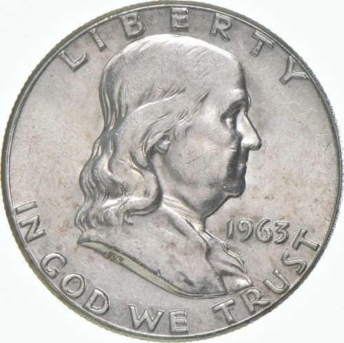 1963 Franklin Half Dollar AU 90% Silver *3373