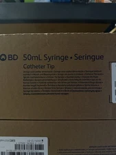 BD 50mL Syringe Catheter Tip Set, 40-Pack with Cap, Sterile